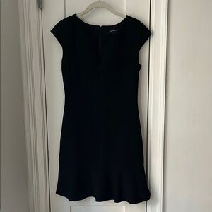 Club Monaco Classic Black Flounce Dress